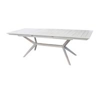 150/200X90CM MESA EXTENSIBLE DE MADERA BLANCA MUEBLES DE JARDÍN VERANDA