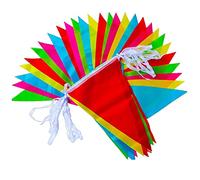 150 Bandera Banderín 80M Multicolor Banderines Fiesta Banderas Triangulares Guirnalda Tela Banderín para Carnavales Escuela Patio Piscina Camping Cumpleaños Boda Jardín Decoración Navideña Celebracion