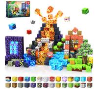 150 Bloques magnéticos con Bloques de luz, Juguetes de Azulejos magnéticos para niños, niños y niñas, Cubos de Bloques de construcción magnéticos, imanes apilables para niños, Regalos de cumpleaños