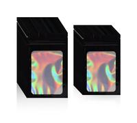 150 bolsas con cierre a presión, bolsas selladas de colores, bolsas con ventana transparente, bolsas de papel de aluminio láser, exquisitas bolsas de embalaje de joyas, adecuadas para dulces,