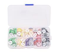 150 botones coloridos para manualidades, 2 agujeros, botones de doble flor, botones redondos de resina para ropa de niños, costura, decoración de bricolaje con caja almacenamiento plástico (conejo)