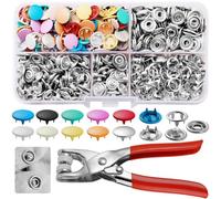150 Botones De Presion Metalicos Con Pinzas, 9.5mm Corchetes De Presion, Botones De Presion, Diy Primavera Con Cierre A Presión Para Dorsal Camisetas Falda Chaqueta Vaqueros