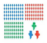 150 cabezales rociadores de riego por goteo para plantas con tres ángulos de pulverización fijos 90 180 y 360 grados para riego específico (azul, rojo y verde)