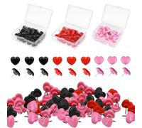 150 chinchetas decorativas con forma de corazón, chinchetas de plástico para tablero de corcho, tachuelas para colgar en la pared, fotos, mapas, pósteres, boletines