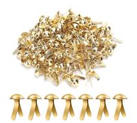 150 Clips Papel Manualidades, 4,5x8mm Pasadores Cabeza Redonda para Manualidades Papel Sujetadores Papel para Álbumes Recortes Sujetadores de Latón para Tarjetas Paredes de Fotos (Dorado)