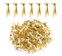 150 Clips Papel Manualidades, 8x25mm Pasadores Cabeza Redonda para Manualidades Papel Sujetadores Papel para Álbumes Recortes Sujetadores de Latón para Tarjetas Paredes de Fotos (Dorado)