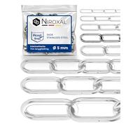 150-cm = 1,5-metros 5-mm cadena de acero inoxidable de espesor fabricado en V4A de eslabón largo de NietFullThings en cada unidad Cadena de anclaje DIN 5685 DIN 763 1,5-m