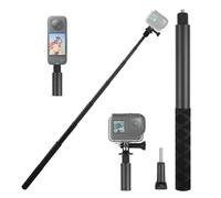 150 cm Invisible Selfie Stick Aluminio, 7 Varillas de Cámara de Acción Aluminio Selfie-Varilla Extensible Monopod 1/4 Tornillo para Insta 360 x5 para GoPro Action RS ONE X2 X3 Osmo