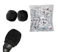 150 cubiertas de micrófono desechables no tejidas para sala de grabación KTV para noticias, reuniones, etc., color negro.