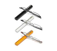 (150 Diopters)3 Pairs Slim Mini Metal Reading Glasses Compact Lightweight Portable Readers With Glasses Case For Reading Case-dzjm2
