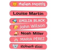 150 Etiquetas Adhesivas para Ropa Personalizadas. Pegatinas termoadhesivas con Nombre para marcar la Ropa de niños y bebés (con Plancha). Tamaño 6 x 1 cm. Resistentes a Lavadora.