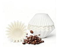 150 filtros de cesta, papel de filtro de café blanco, 150 filtros de papel de filtro de café para 1 - 2 tazas, filtros de café compatibles con Kalita Wave Dripper 155, para una porción única de