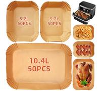 150 forros para freidora de aire Ninja Foodi FlexDrawer AF500UK 10.4L y Duronic AF34 10L, accesorios de freidora de aire, papel pergamino desechable para freidora de aire doble COSORI TwinFry 10L y