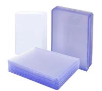 150 fundas para tarjetas de intercambio, 50 fundas de 76 x 101 mm, 35 puntos, protector de tarjeta de béisbol + 100 fundas transparentes suaves para tarjetas estándar, tarjetas deportivas de hockey y