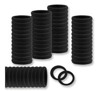150 gomas para el cabello sin daños, bandas de goma negras para cabello, bandas elásticas para cabello grueso y rizado, soportes para coletas (4 cm de diámetro)