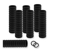 150 gomas para el cabello sin daños, bandas de goma negras para el cabello, bandas elásticas para cabello grueso y rizado, soportes para cola de caballo (2 cm de diámetro)
