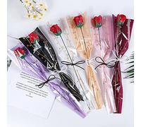 150 hojas/6 colores de papel para envolver flores, bolsas de embalaje para rosas individuales, accesorios de ramo de flores para floristería, papel para envolver flores impermeable, 45 x 12,7 x 4,6 cm