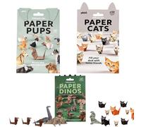 150 hojas DIY gatos Origami Paper Kit, 3D Cat Paper Cats Origami Set DIY Paper Cats Origami Kit Animal Desktop Decor Fun 3D Paper Dog & Cat & Dinosaur Models Regalo para los amantes de los gatos