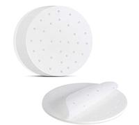 150 Hojas Papel Freidora Aire Papel Pergamino Redondo Papel de Vaporizador 18 cm Papel Para Freidora de Aire Redondo, Antiadherente, Pergamino Perforado para Air Fryer, Cesta de Vapor