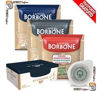150 MIX CIALDE FILTRO CARTA BORBONE ESE44 ROJA AZUL NEGRA + KIT ACCESORIOS