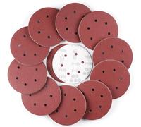 150 mm Disco de Lija, 100 Piezas Redondas Papel de Lija 6 Agujeros Hojas de Lija para Lijadora Orbital Excéntrica (100 Grano)