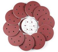 150 mm Disco de Lija, 100 Piezas Redondas Papel de Lija 6 Agujeros Hojas de Lija para Lijadora Orbital Excéntrica (150 Grano)