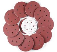 150 mm Disco de Lija, 100 Piezas Redondas Papel de Lija 6 Agujeros Hojas de Lija para Lijadora Orbital Excéntrica (180 Grano)