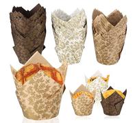 150 moldes de papel para magdalenas de tulipán, moldes para magdalenas, cupcakes, cupcakes, moldes de papel, moldes para magdalenas, para bodas, cumpleaños, fiestas (estilo de impresión)