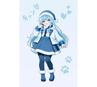 150 Page Paperback Lined Journal 6×9 - Light Blue Anime Aesthetic Journal with Cute Winter Kawaii Girl Cover
