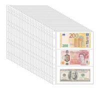 150 páginas de archivo para billetes - 50 hojas de fundas protectoras sin ácido para billetes sellos y cupones IN02050