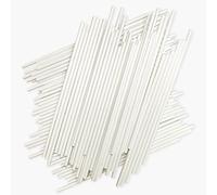 150 palillos de papel blanco de 4 pulgadas, palillos de piruleta para pasteles, palillos de lechón para galletas, dulces de arco iris, chocolate, decoración para tartas