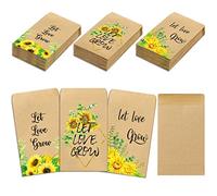 150 paquetes de semillas de recuerdos de boda, deja que el amor crezca paquetes de semillas autoadhesivos, deja que el amor crezca, sobres retro de Navidad, San Valentín, regalos de boda para invitados, 3 estilos (patrón de girasol)