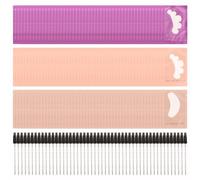 150 pares de almohadillas de ojos, extensiones de pestañas, almohadillas para extensiones de pestañas, sin pelusas, almohadillas de máscara de ojos de hidrogel, herramientas de belleza con 50 cepillos