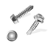 150 Pcs 410 Acero Inoxidable Tornillos Autotaladrantes Cabeza Hexagonal M4.8x19mm Tornillos Autoperforantes Hexagonales Tornillos Roscachapas Autorroscantes para Madera Techo Chapa Metal