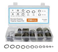 150 pcs arandela carter aceite: surtido de anillos de sellado y juntas tóricas con arandelas de goma y cobre para tapón de drenaje de aceite para reparación de automóviles y sistemas hidráulico