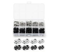 150 Pcs Botones de Presión para Cose, Broches Metálicos, 7,5/8,5/10/12 mm