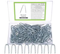 150 Pcs Grapas Malla Antihierbas, Grapas para Cercas, Clavos en Forma de U para Pasadores de Cerca, Clavos en U de Galvanizado para Malla de Alambre de Gallinero Jardín (M2,5 x 26 mm)