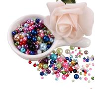 150 perlas artificiales para manualidades de 0.118 in a 0.315 in, perlas redondas de resina para hacer joyas, vestido de novia, tocado de novia, cuentas artesanales con agujero
