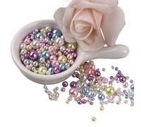 150 perlas artificiales para manualidades de 0.118 in a 0.315 in, perlas redondas de resina para hacer joyas, vestido de novia, tocado de novia, cuentas artesanales con agujero