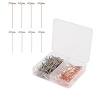 150 Piezas Alfileres en Forma de T, 32mm 38mm Alfileres en t de Acero Inoxidable Pasadores Rectos para Peluca para Bloquear Proyectos de Tejido Crochet Costura Joyería Modelado y Manualidades