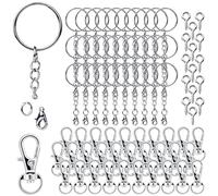 150 Piezas Anillas Llaveros Metalicas Argollas Kit para Hacer Arandelas Enganches Cadena Mosqueton Llaveros Porta Chaves Llaveros para Diy Organizar Llaves Manualidades ArtesaníAs BisuteríA Plateado