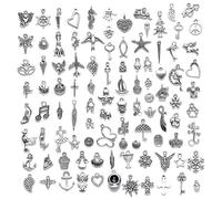 150 piezas de colgantes de plata para pulsera, collar, joyería, manualidades - Pequeño colgante tibetano de plata para la fabricación de joyas y artesanía