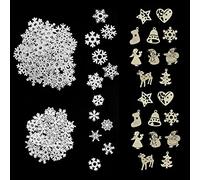 150 Piezas de Copos de Nieve de decoración navideña, Decoraciones para árboles de Navidad, Mini Decoraciones de Invierno, Materiales creativos Hechos a Mano, adecuados para Coronas de Adviento
