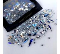 150 piezas de diamantes de imitación de cristal s con parte trasera plana, 20 piezas de joyería con forma de cuentas DIY-luz de luna