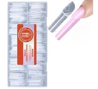 150 piezas de formas de uñas transparentes con escala de medición para uso profesional de salón de belleza francés y stilettoes formas transparentes