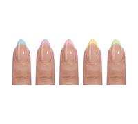 150 piezas de gel de uñas postizas 3 en 1, uñas francesas precoloreadas, uñas falsas, 14 tamaños para extensiones de uñas, uñas postizas a presión