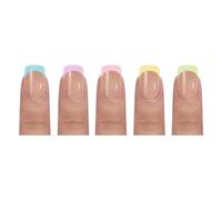 150 piezas de gel de uñas postizas 3 en 1, uñas francesas precoloreadas, uñas falsas, 14 tamaños para extensiones de uñas, uñas postizas a presión