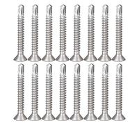 150 piezas de tornillos autorroscantes para chapa de 4,2 x 32 mm, tornillos de cabeza plana Phillips de acero inoxidable 410, para productos de electrodomésticos de muebles de madera metálica