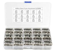150 Piezas Fusibles Vidrio Fusión, 15 Valores Cartuchos Cristal 5x20mm