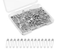 150 Piezas Imperdibles, 19mm Mini Imperdibles de Seguridad Pequeño para Ropa Imperdible de Metal para Ropa Costura Manualidades Fabricación de Joyas (Plata)